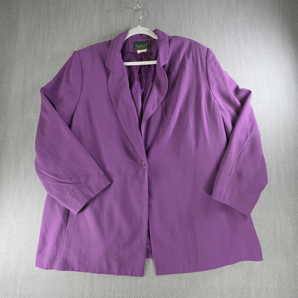 Harve Benard Blazer Womens 22W Purple Single Button Lined Professional Jacket